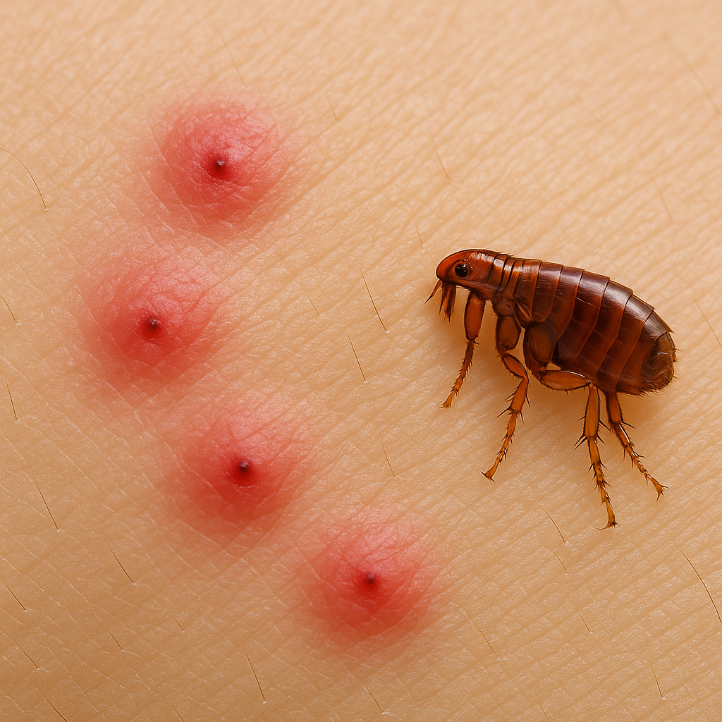 Piqure de puces sur la peau